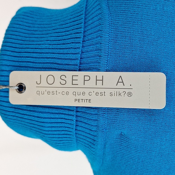 Joseph A. QUEST-CE QUE CEST SILK? Petite Med Womens w/Tags Turtleneck Celestial - Picture 3 of 7